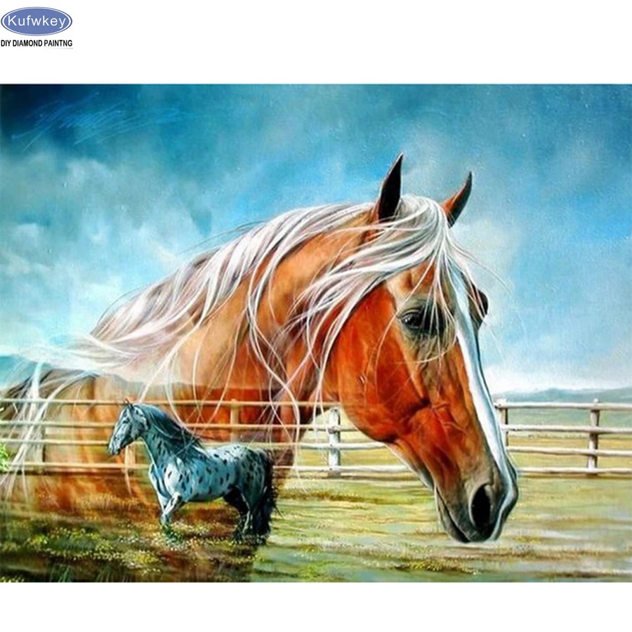 

horse Diamond Mosaic Cross Stitch resin Square Diamond Sets Full drill Square Diy Diamond Painting,Diamond Embroidery horse
