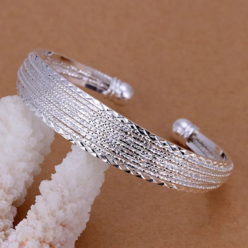 

silver fashion jewelry 925 jewelry silver plated bangle bracelet Line Bangle /ITSOBUHL KYQEOLGZ