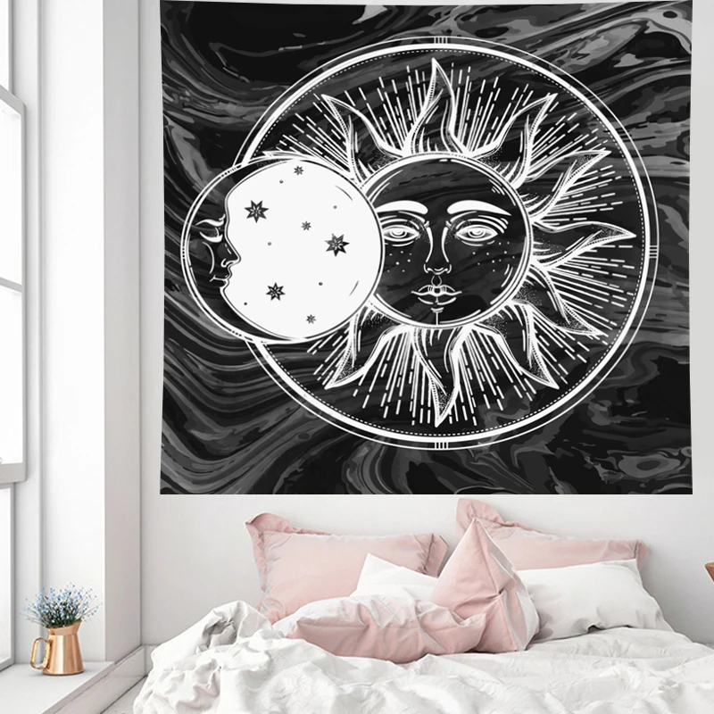 Sun Moon Tarot настенный гобелен индийская Мандала колдовство Настенный Ковер Psychedelic Tapiz настенный гобелен из ткани GN. PAPAYA
