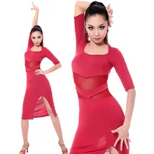 Костюмы для латиноамериканских танцев Танцевальный Костюм Сексуальная Молоко Шелковый Половина aleeves латинские танцы платье для женщин латинский танец платья 2 вида цветов