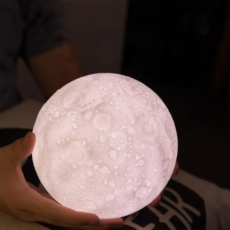 

Print Moon Lamp Rechargeable Night Light RGB Color Change Touch Switch Bedroom 3D lunar Moon Lamp Home Decor Creative Gift Z4