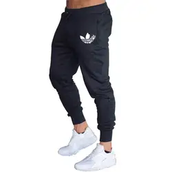 2019 осень для мужчин черный каракули печати мотобрюки Jogger Мужчин's брюки для девочек повседневное Slim Fit мужчин's фитнес пот