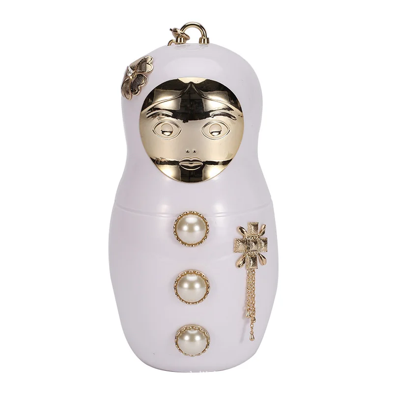 

2016 High Quality Lady's Evening Clutch Famous Brand Cute Hand Bag for Girl Matryoshka Doll Style Designer Socialite Bags XA835A