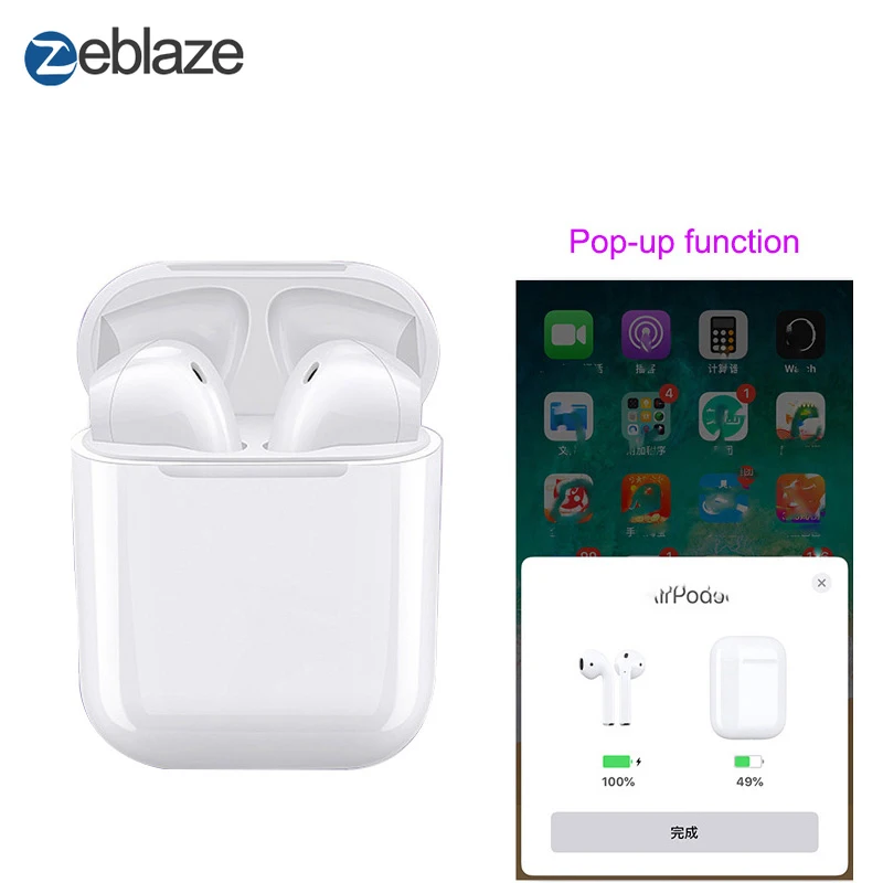 

1:1 Earphones for Air Ear Pods Pop-up Animation Bluetooth 5.0 Headphones Headset Wireless Sports Bluetooth Touch Control Earbuds