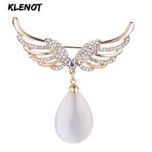 Жемчужные ювелирные изделия, стразы, брошь на булавке, кристалл, летающий ангел, броши в виде крыльев для женщин, опал, кошачий глаз, шпильки в форме капли, свадебная брошь