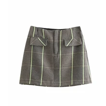 Для женщин Винтаж Хаундстут печати юбка в полоску faldas mujer пикантные женские уличная прямые vestidos офисные мини юбки QUN251