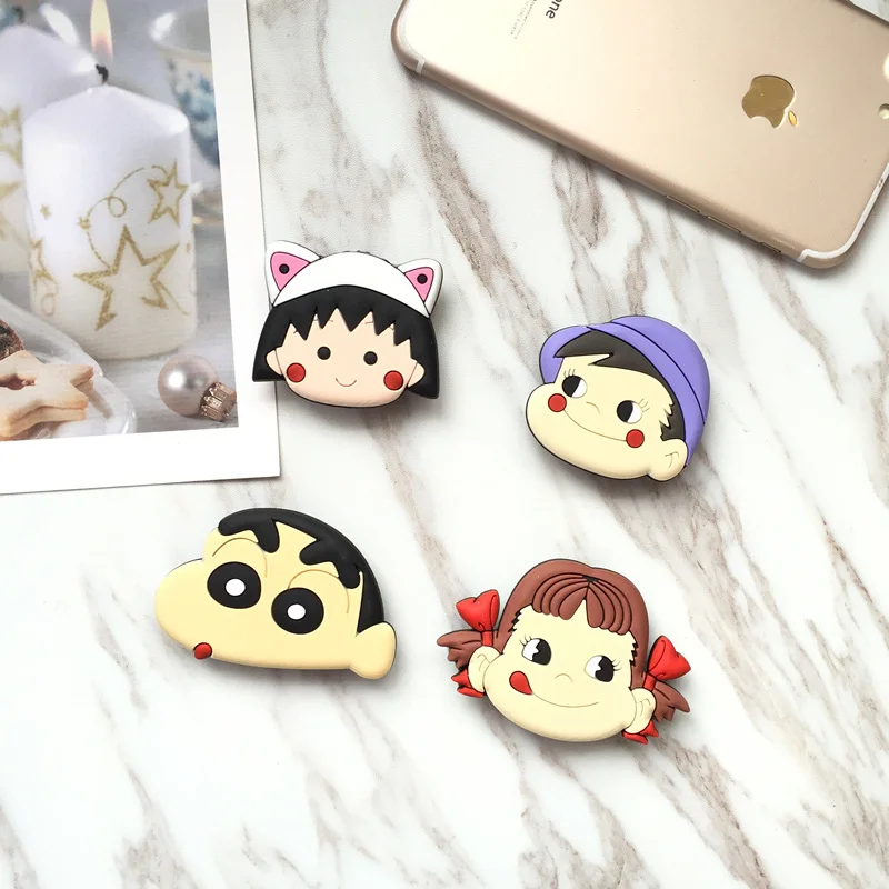 Japan Comic Stylish 3D Lovely Silicone Phone Air bag stand holder Sticker for iPhoneX iPad cellphone accessories