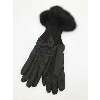 

FLYBER Solid Elegant Full Finger Women Long Gloves Rabbit Hair Screen Winter Warm Soft Wrist Mittens 2020 Fashion guantes mujer