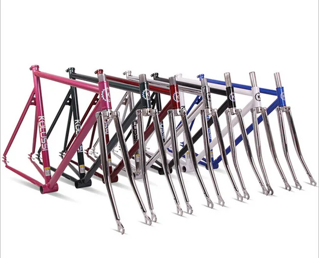 Cheap Chrome molybdenum steel restoring Gold plating road bike frame Fixed Gear Bike 700c 54cm 52cm bicycle frame free shipping