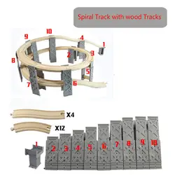 Совместимо с деревянными дорожками пластиковые спиральные треки железнодорожные аксессуары железнодорожные дорожки Piers с деревянными