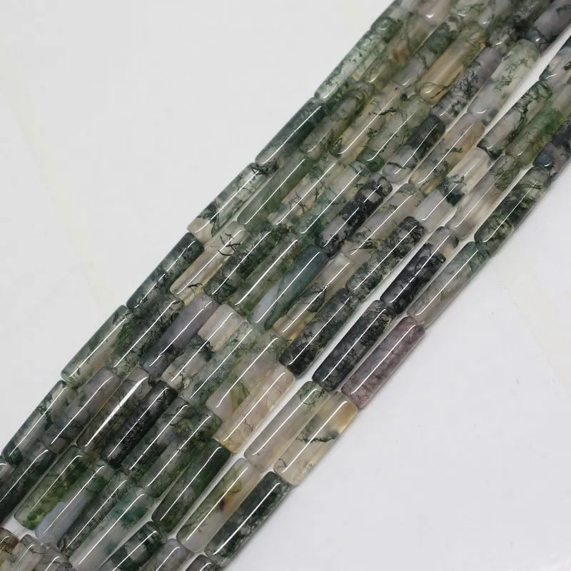 

Mini. order is $7!4x14mm Natural Aquatic Plant Grass Agates Tube Round Loose Beads 15"