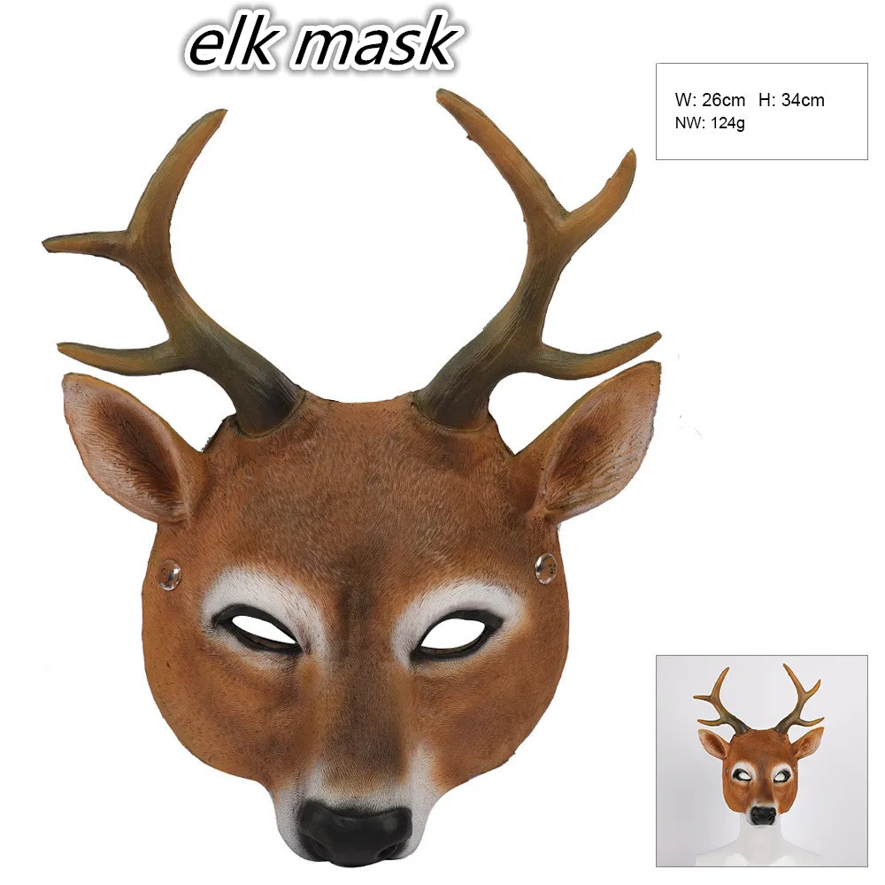 

Cute Pug Elk Mask Halloween Christmas Carnival Party Masks PU Foam Animal Full Face Mask Masquerade Costume Cosplay Supplies