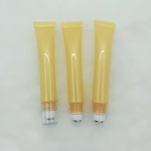 20 г 50 шт./лот косметический контейнер, DIY ролл на крем для кожи вокруг глаз в тюбике с 3 стальными шариками, высококачественный массажный пластиковый инструмент для макияжа глаз