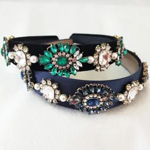 Новое поступление, уникальные дизайнерские синие головные уборы в стиле барокко с кристаллами, свадебное платье принцессы, аксессуары для волос ручной работы из бисера