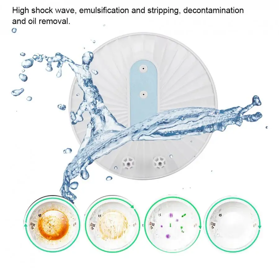

12W Mini Multi-function Ultrasonic Dishwasher USB Rechargeable Washing Fruits Vegetables Easy Install Dish Washers