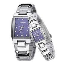 LONGBO Marque Casual Boîtier Carré En Acier Inoxydable D’affaires de la Bande de Couples Montre À Quartz Analogique Montres Femmes Hommes Relogio Masculino