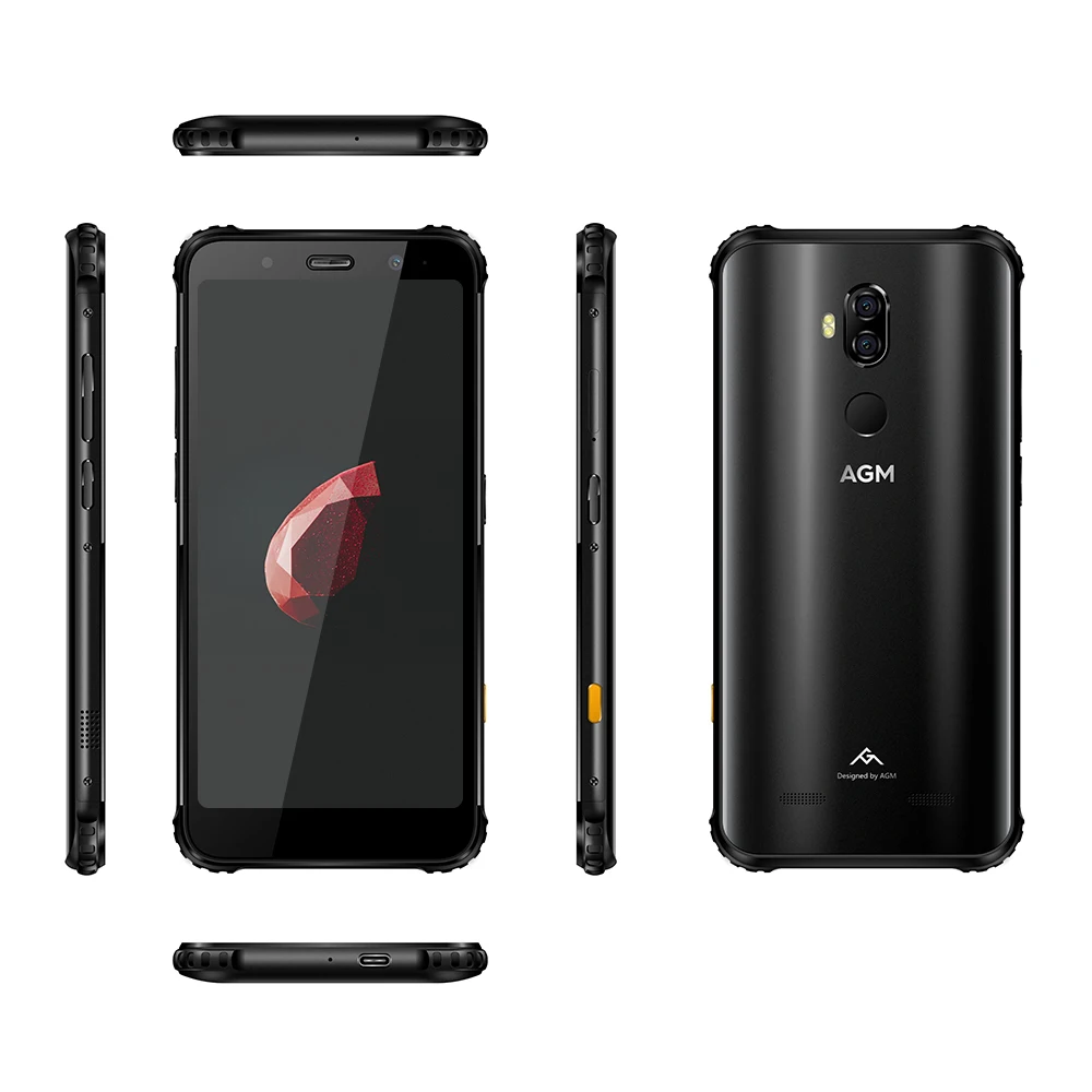 OFFICIAL AGM X3 5.99'' 4G Smartphone 8G+128G SDM845 Android 8.1 IP68 Waterproof Mobile Phone Dual BOX Speaker tuned by JBL NFC
