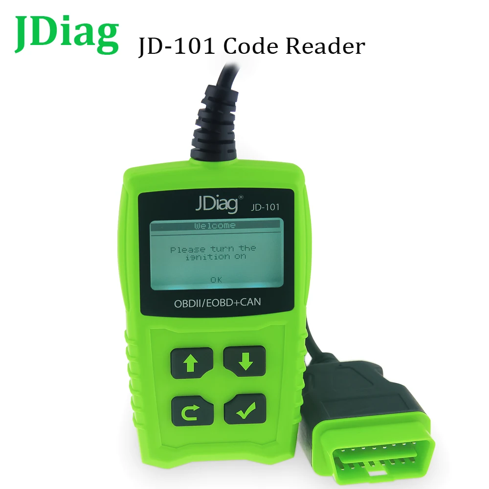 

Jdiag JD101 OBDII EOBD Code Reader Auto Scanner Engine Light JD101 Fault Reader OBD2 Scanner with Battery Test PK AD310