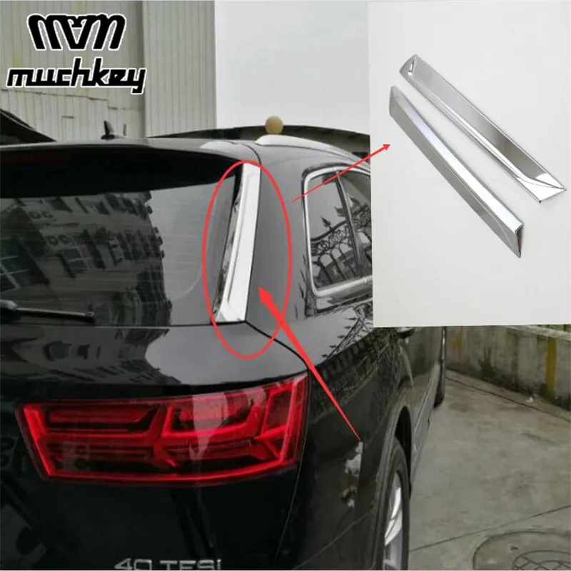 For Audi Q7 2016-2018 ABS Chrome Car Rear Windshield Strips Exterior Tail Window Decoration Sticker Cover Trim Styling 2PCS | Автомобили и