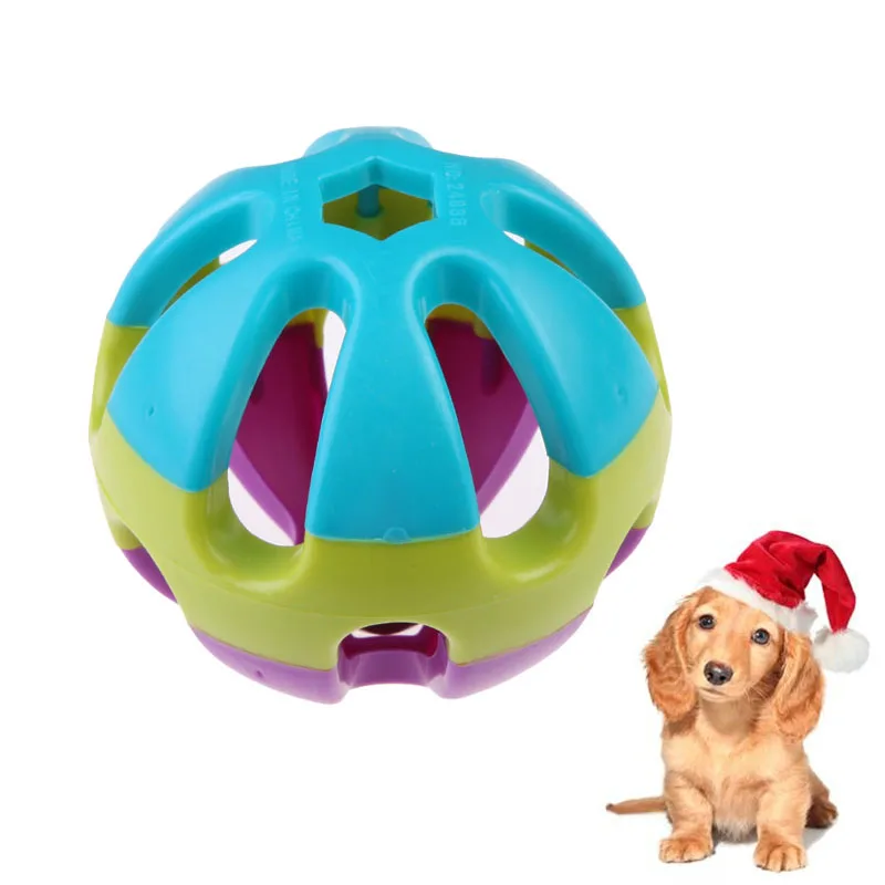 

7cm Pet Toy Hollow Plastic Ball With Bell Cat Dog Puppy Chewing Bite- resistant Interactive Training Toys