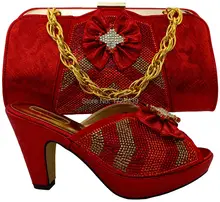 latest African Women Bags And Shoes For Wedding Heels Good Quality Italian Shoes With Matching Bags, EMF715-15