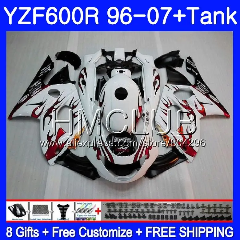 

Kit For YAMAHA Thundercat Red flames YZF600R 96 97 98 99 00 01 99HM.7 YZF 600R YZF-600R 1996 1997 1998 1999 2000 2001 Fairing