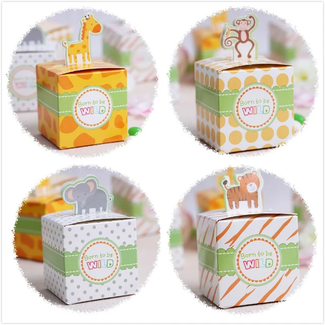 Aliexpress Com Buy 60pcs Elephant Giraffe Tiger Monkey Candy Box