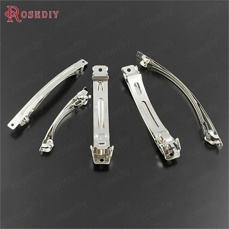 (18758)10PCS 62MM 83MM 100MM Imitation Rhodium Steel High Quality Hair Jewelry Clips Findings Accessories Wholesale | Украшения и