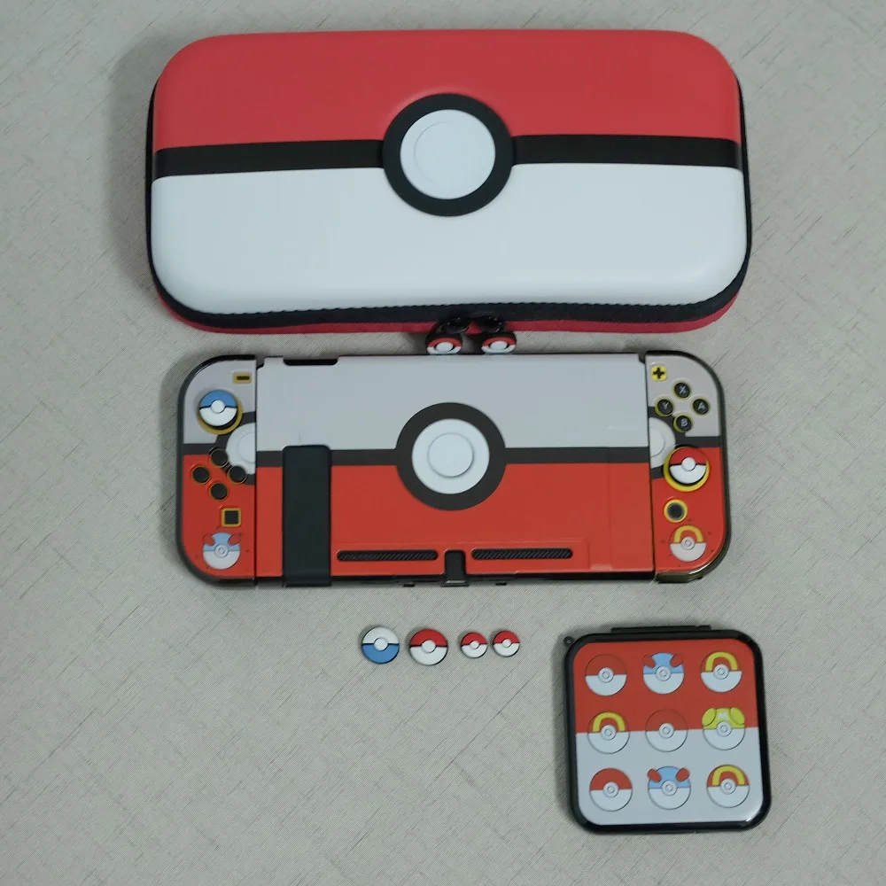 Сумка для хранения PokemonGo Pokeball, чехол, чехол для Nintendo Switch NS, консоль, коробка для карточных игр, джойстик, ручки, колпачки