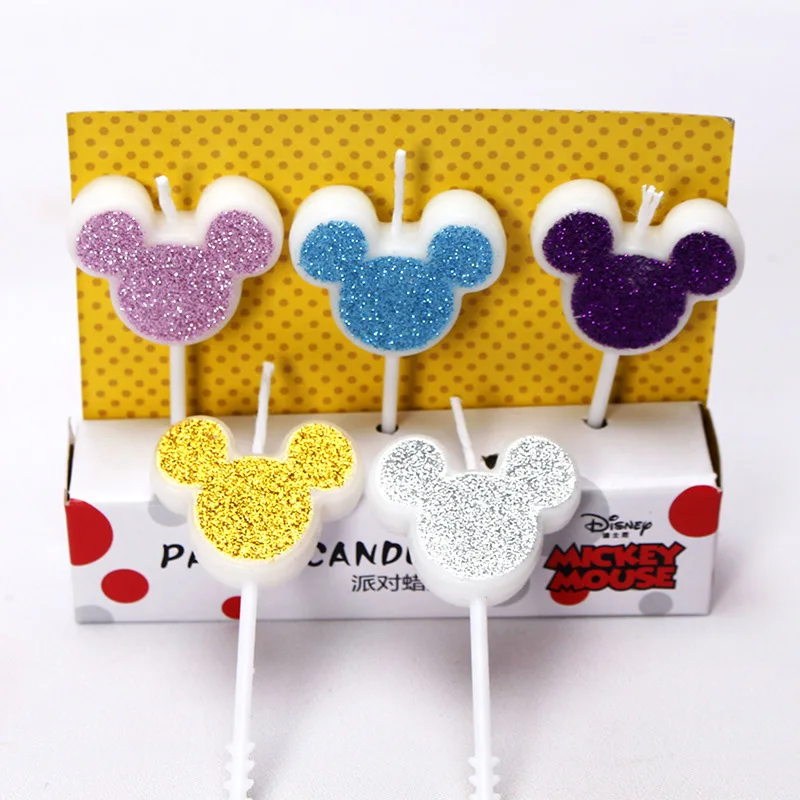 Дисней 5 шт Милая Красная тема Минни Мауса торт свечи Дети День рождения