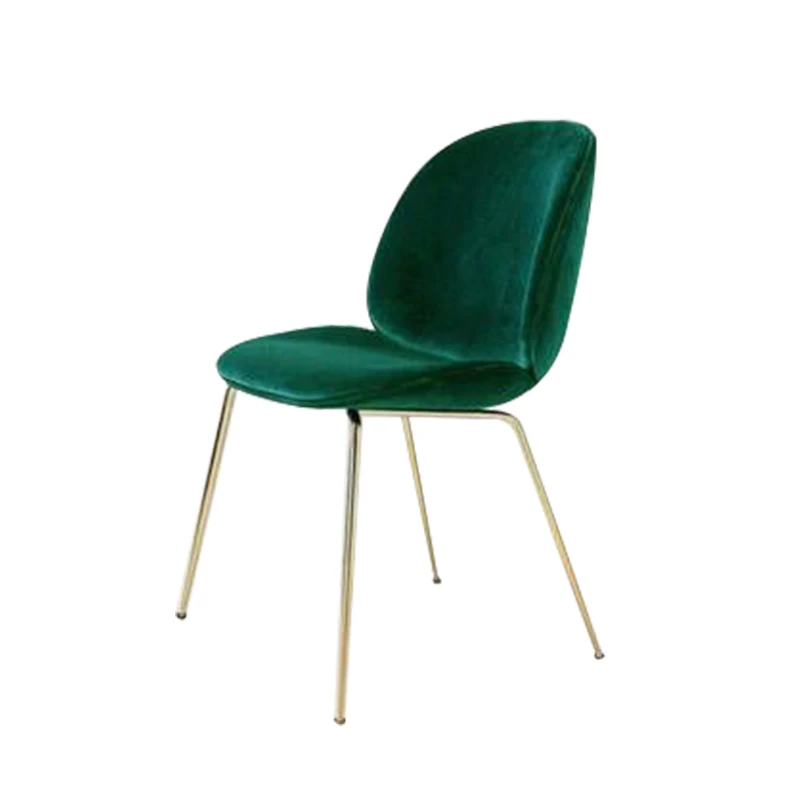 

Golden Nordic Style Modern Chair with Backrest Linen Fabric Beetle Bar Chair Dinning Chair Stool Computer Chair Makeup Chair