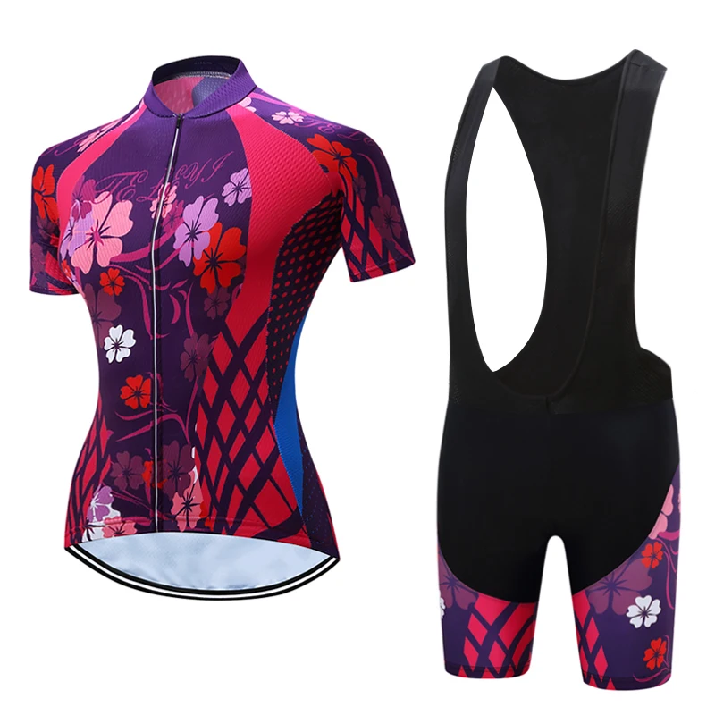

Hot Women's Bicycle Jersey Bib Shorts GEL Pad Road Track Race Cut Aero Bike Jerseys Suit MTB Cycling Jersey Set Italian Clothing