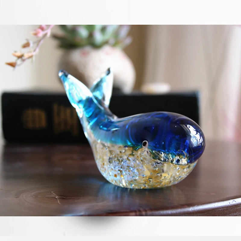 

Glass whales Deep sea Glaze arts and crafts Animal fish Figurines & Miniatures Furnishing articles wedding gift home decoration