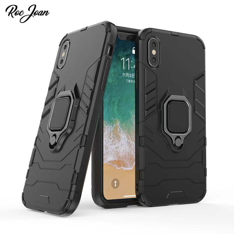 

Roc Joan Armor Case For Apple iPhone XS Max XR X 8 7 6 Plus 5 5S SE Hero Black Panther Style Metal 360 Degree Protective Cover