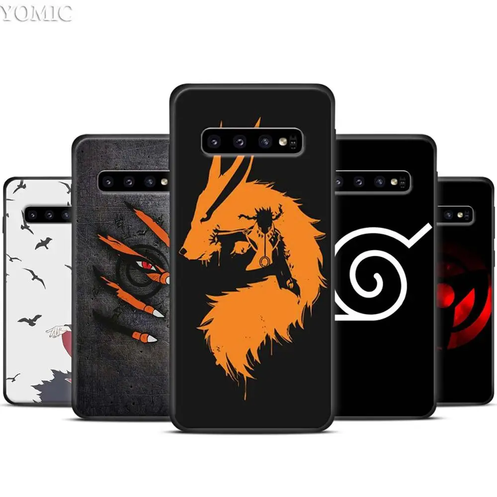 

Naruto anime Black background Black Silicone Case for Samsung Galaxy S10 S10e S8 S9 Plus S7 A40 A50 A70 Note 8 9 Soft Cover Case