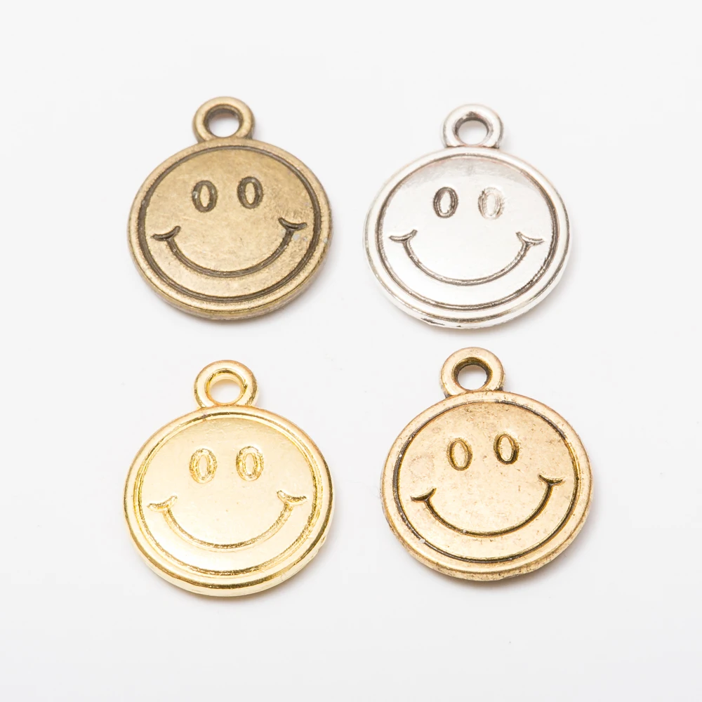 

39pcs wholesale zinc alloy Round Smiley face charms pendant for Jewelry making 3309
