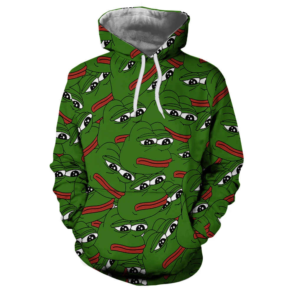 2018 New Hot Sadness Meme Pepe Frog Printed 3d Hoodies Sportswear Men ...