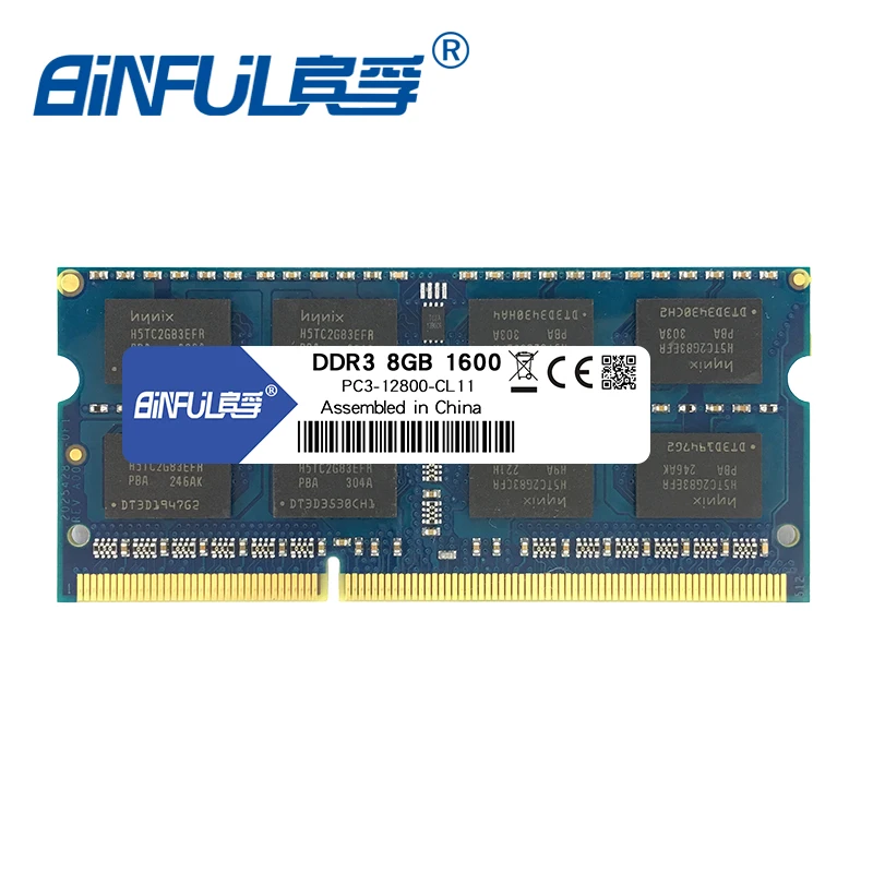 Binful DDR3 8GB 1333mhz 1600MHz PC3-12800s 1,5 V Напряжение CL11 SODIMM 204pin оперативная память для ноутбука