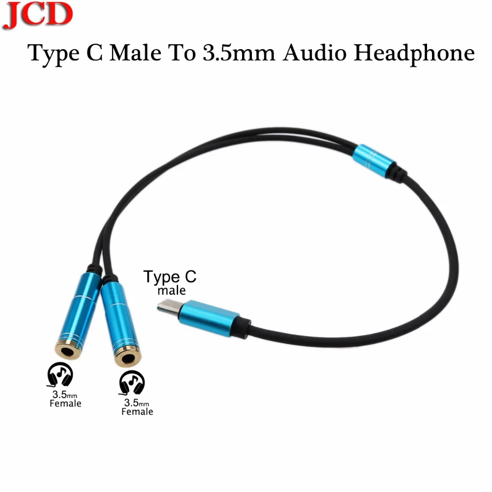 Переходник JCD Type C на 3 5 мм для наушников с двумя гнездами usb 1 Тип внешний разъем