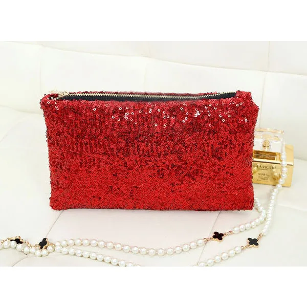 Retro Luxury Sequin Clutch Bag with a touch of luxury provided by pearls.