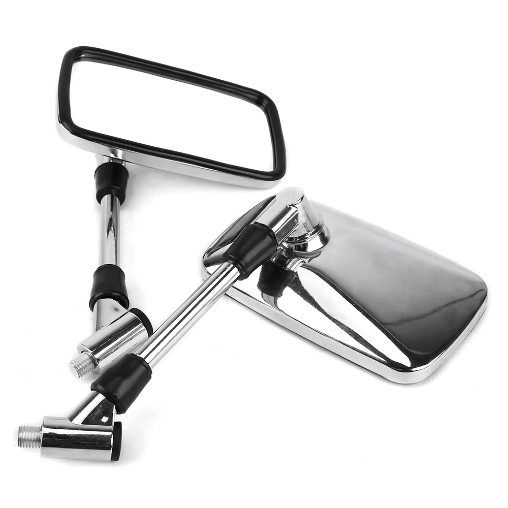 

UNIVERSAL Motorcycle Side Rear View Mirror Chrome 10mm Rectangle