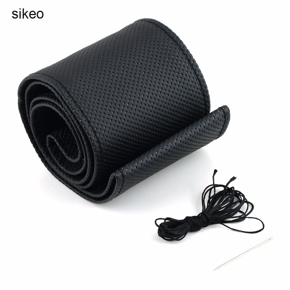 

Sikeo PU Leather DIY Car Steering Wheel Cover With Needles and Thread Auto Car Styling Steering Wheel Cover Protective Case