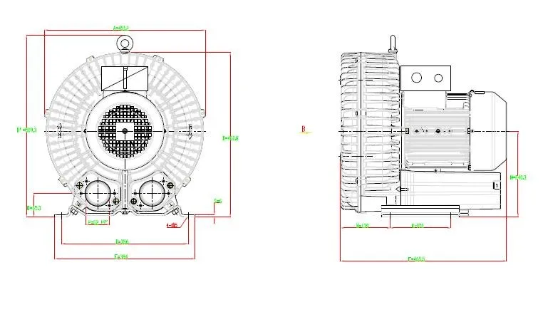 4.3KW трехфазный кольцевой вентилятор(мощный поток воздуха типа) HR83C4300SW