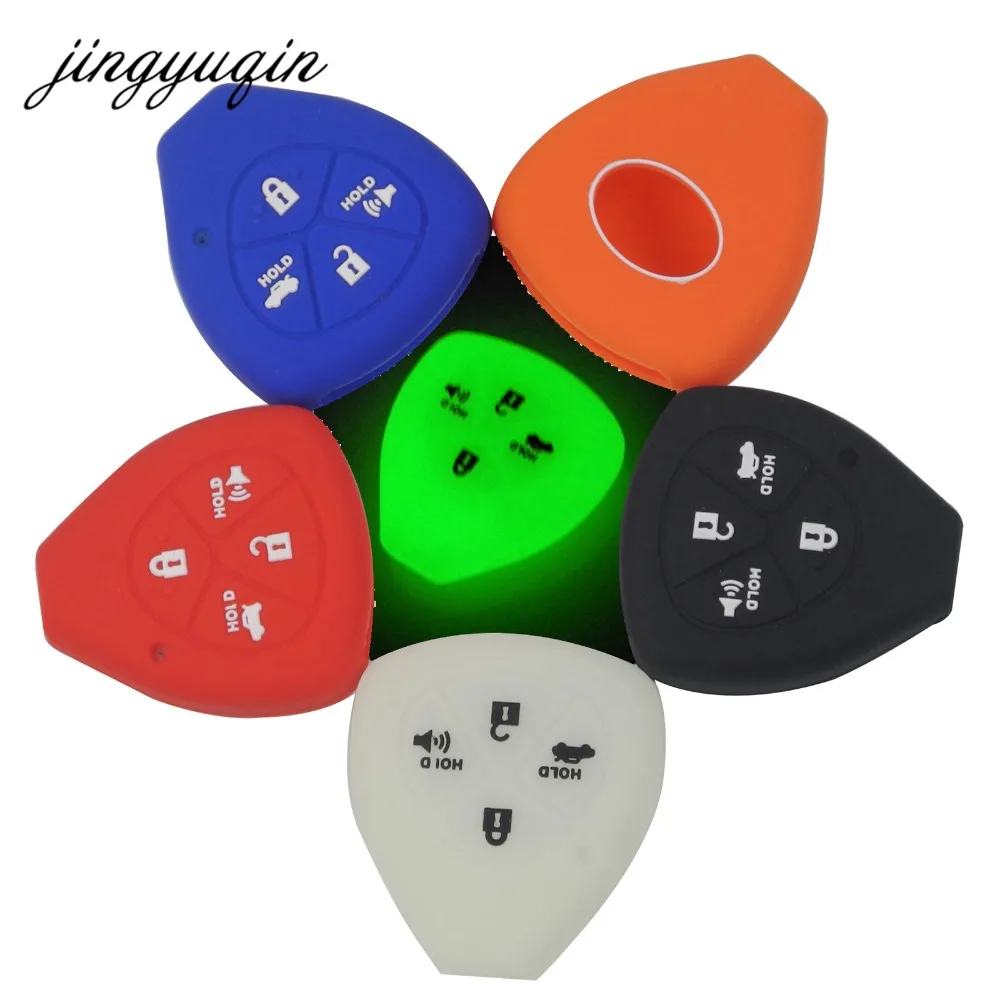 Силиконовый чехол для ключа jingyuqin TOYOTA 4 Button Corolla Hilux Vitz Rav4 Aqua Camry Highlander Land Cruiser Pardo