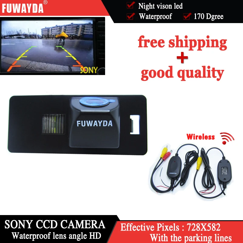 

FUWAYDA Wireless FOR SONY CCD Chip Car Rear View Reverse Parking CAMERA for AUDI A1 A4 (B8) A5 S5 Q5 TT / PASSAT R36 5D