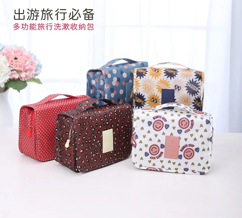Portable Women Travel Toiletry Bag Organizer Makeup Hanging Wash Kits Storage Cosmetic Bag Cases (1)