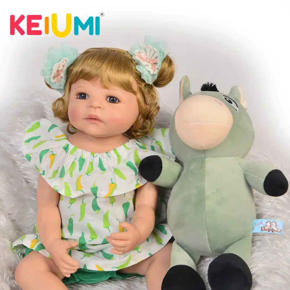 New Hairstyle 22 Reborn Baby Girl Full Silicone Body Dolls