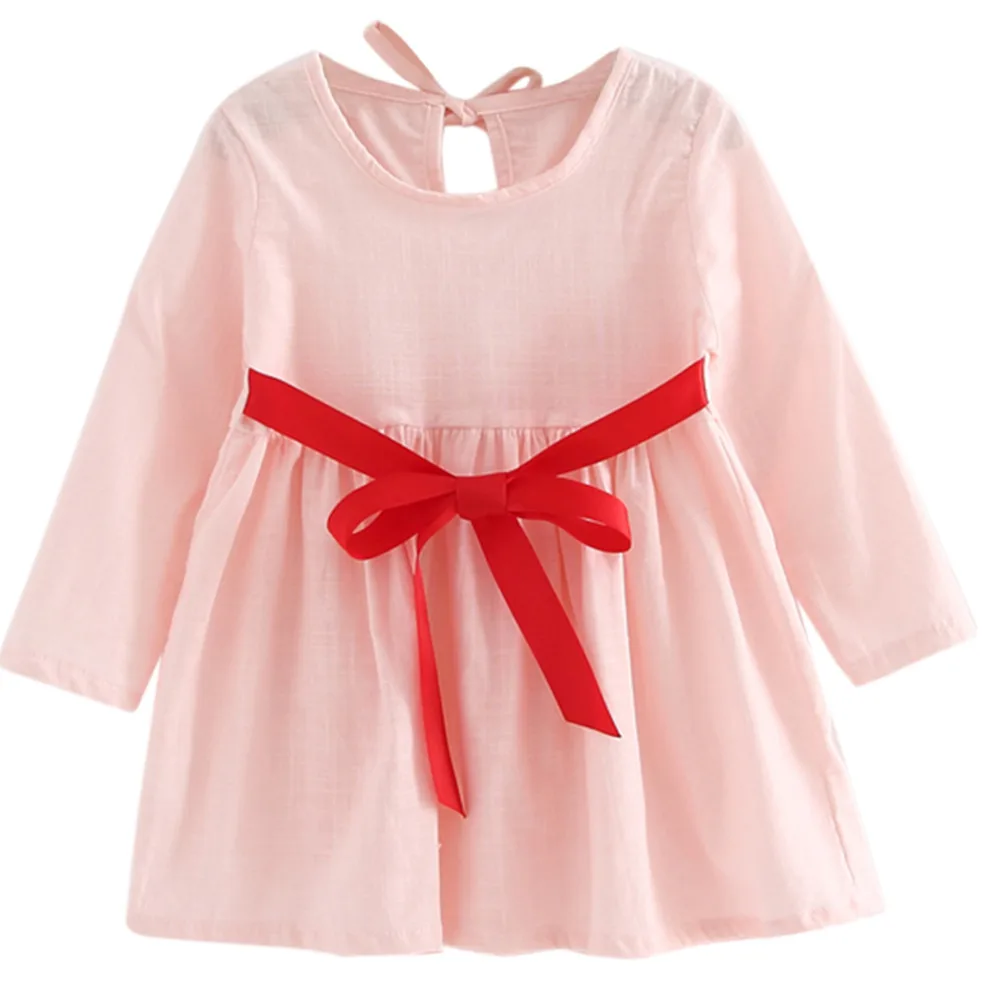 Летнее платье для девочек; детское платье; платье в клетку с длинными рукавами для девочек; летние платья принцессы из мягкого хлопка; одежда для маленьких девочек - Color: F04751-P