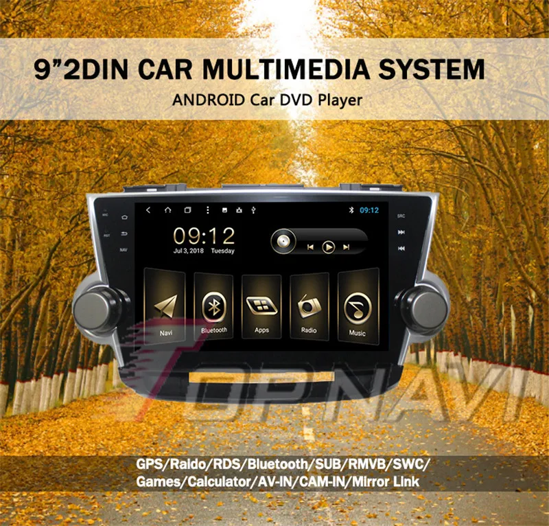 car player universal For Toyota Highlander 2010