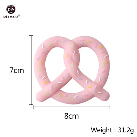 pretzel Let's Make Baby Teether 1 шт. грызун мультфильм животное пищевой силиконовый прорезыватель BPA бесплатно коала Прорезыватель зубов "медведь" для зубов крошечный стержень - Цвет: pretzel